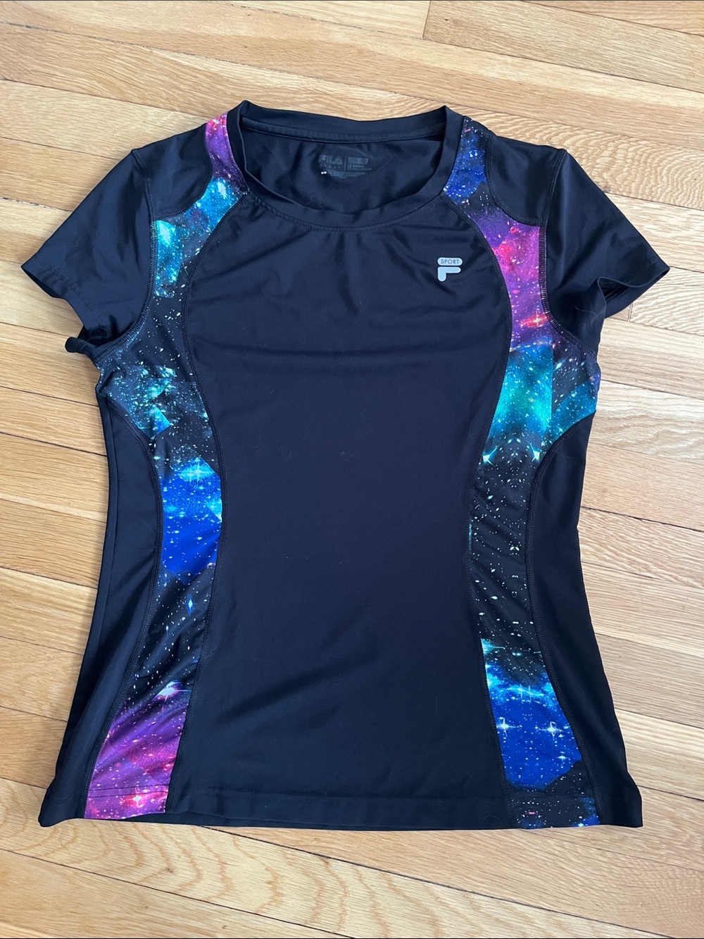 Fila Black Short Sleeve Tee with Galaxy Accents